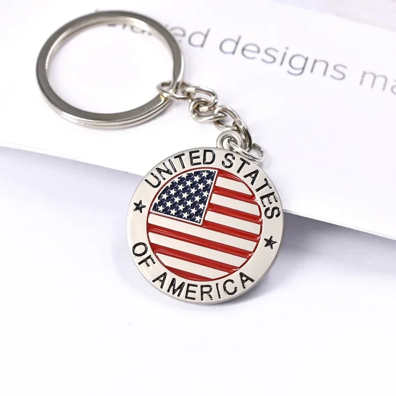 American Flag Letter Zinc Alloy Drip Keychain Pendant