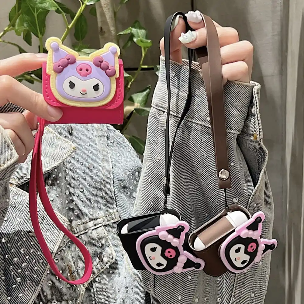 Hot Cute Cartoon Anime Role Kuromi  Case for AirPods 1 2 3 Pro 2rd Bluetooth Earphone Charge Box Soft Leather Protect Cover
