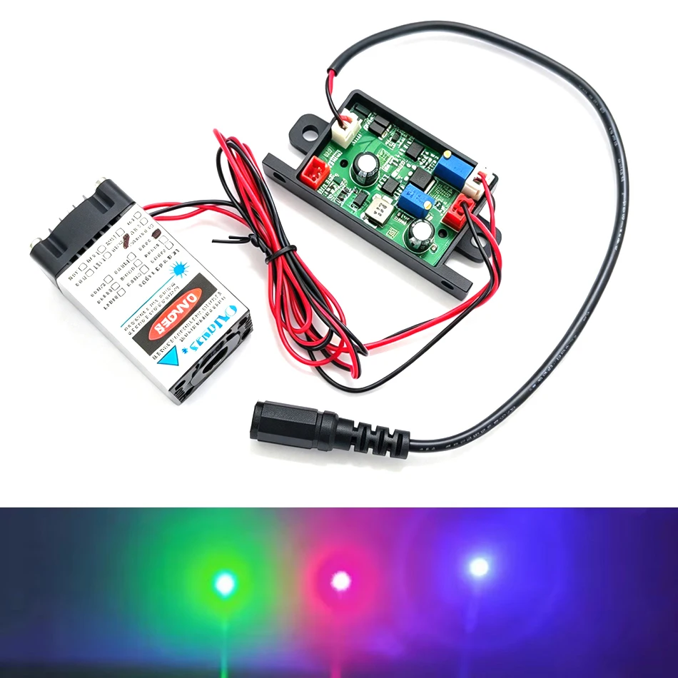 100mW Red/Green/Blue Fat Dot Round Thick Beam Laser Module 12V Driver TTL 0-15kH Woodwork Light