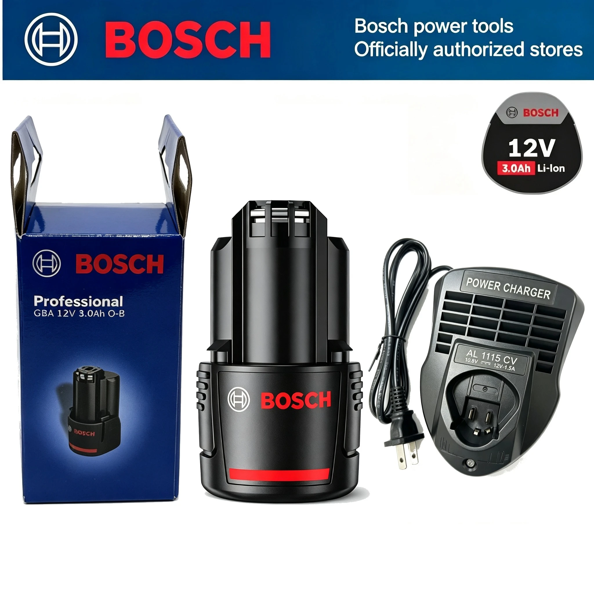 Bosch 12V 2.0Ah 3.0Ah Battery Quick Charge Station for GBA12V Series Li‑ion Battery for Bosch 12V Cordless Power Drill Tools