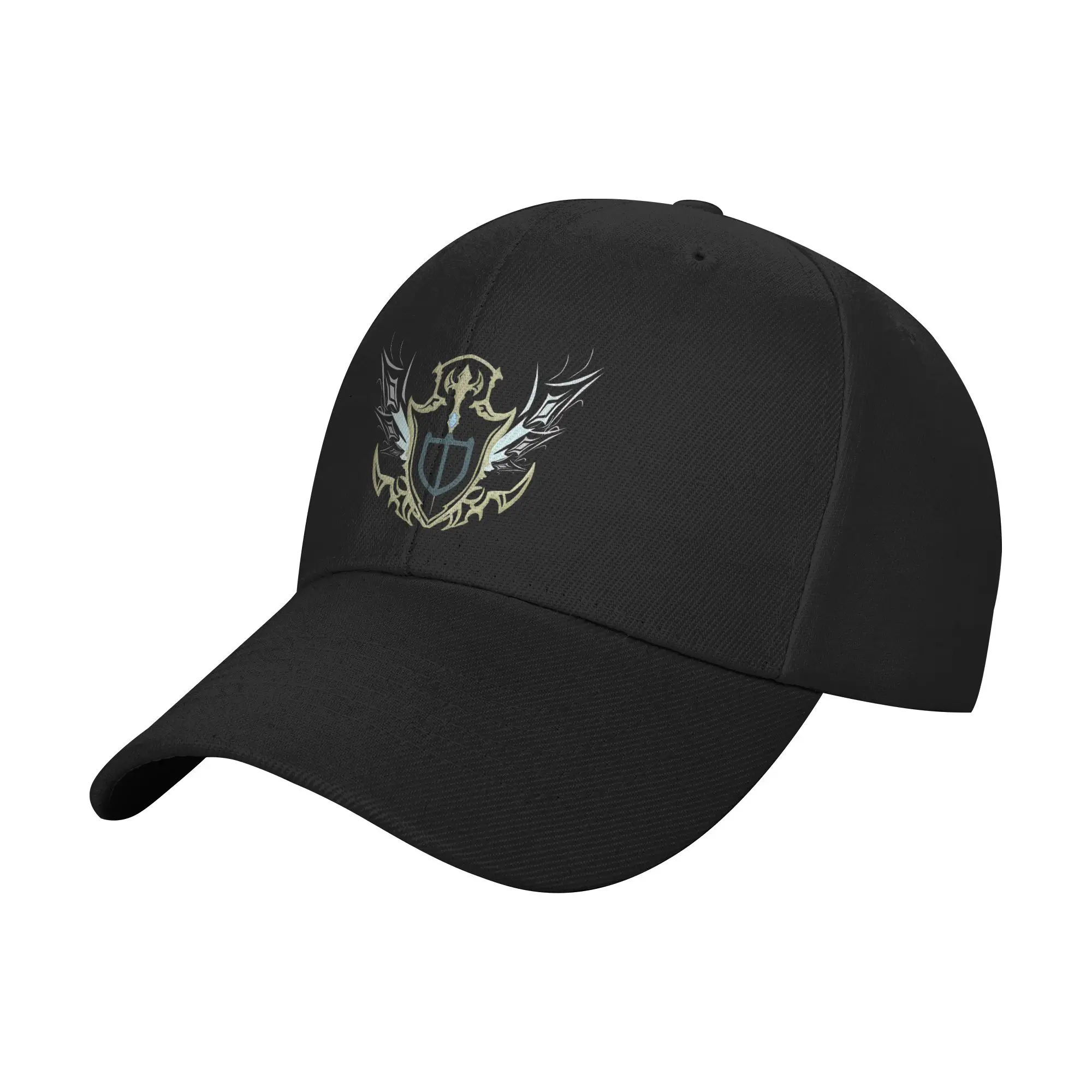 Fashion Final Fantasy XIV Paladin Shield Curved Brim Baseball Cap Casual Gatherings Black Cap