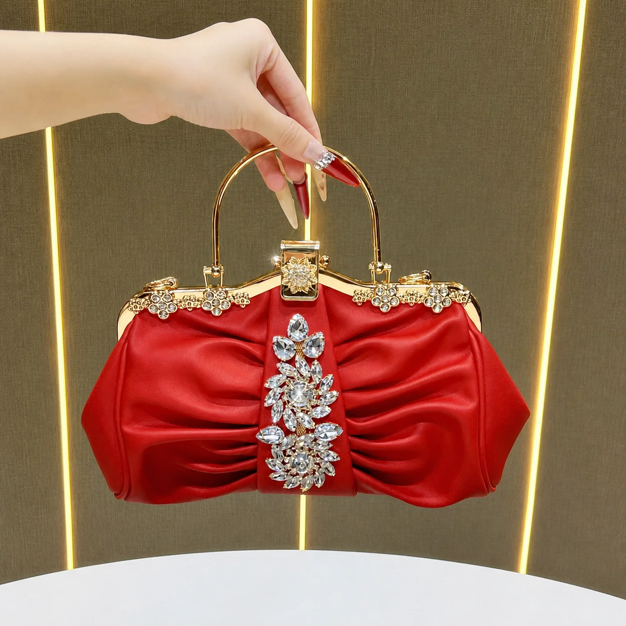 Top Handle Crossbody Bag  Party Handbag Women'S Evening Bag Spacious Rhinestone Evening Handbag For Evening Dinner Formal