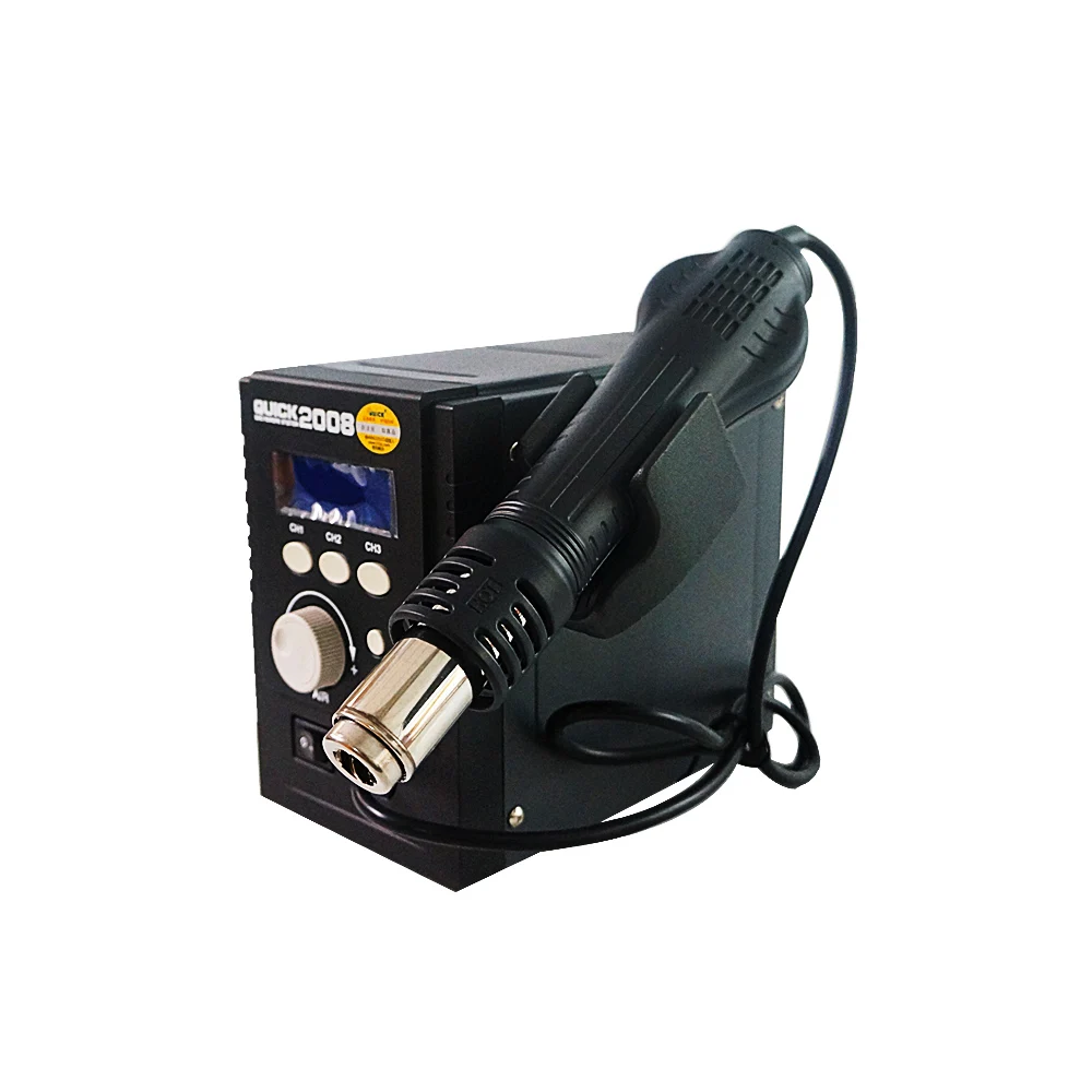 

Original QUICK 2008 ESD Digital Display Welding Blower Gun Soldering Stations 220V 120L/min 100 To 500 Degree Welding Equipment