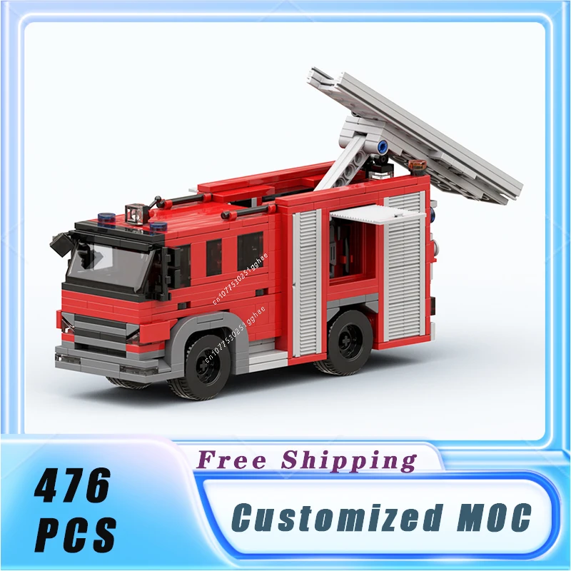 Classical Vehicle MOC Urban Fire Trucks Building Blocks Model Bricks Sets Assemble Display Children's Toys Gifts 476PCS