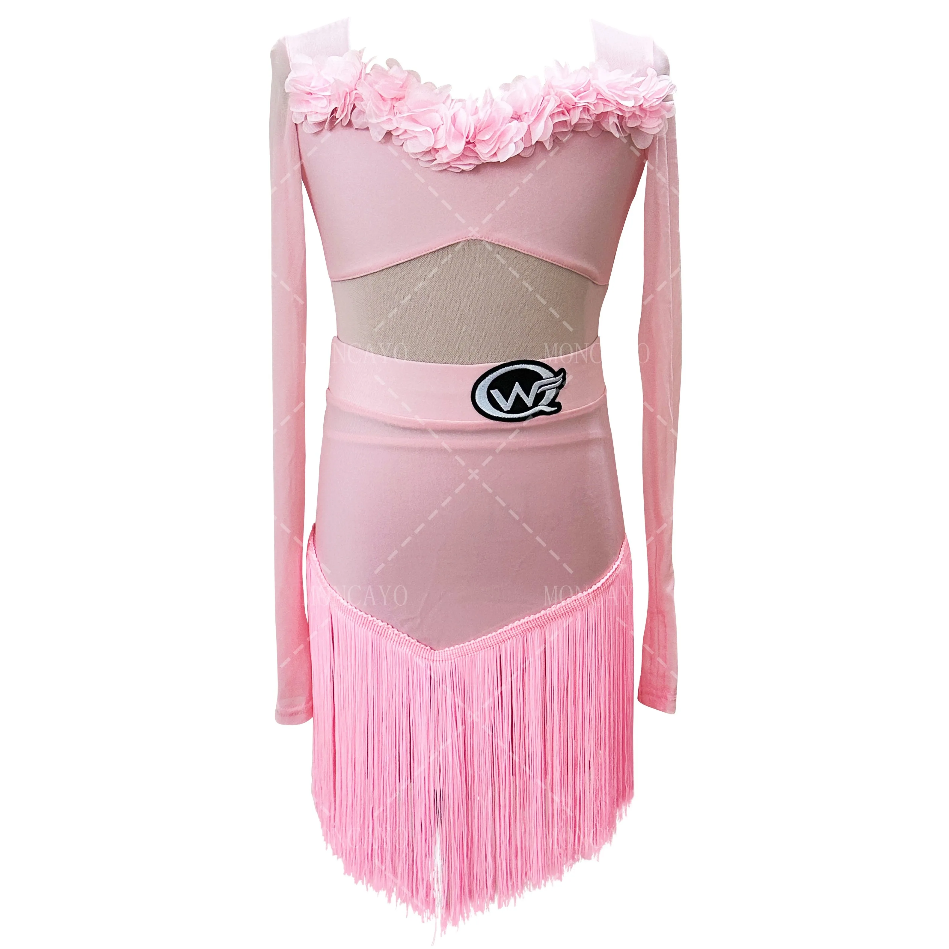 Salsa Samba Tango Latin Dance Dress Girls Cha Cha Ballroom Dance Costume Fringe Latin Practice Dress Kids Competition Dress