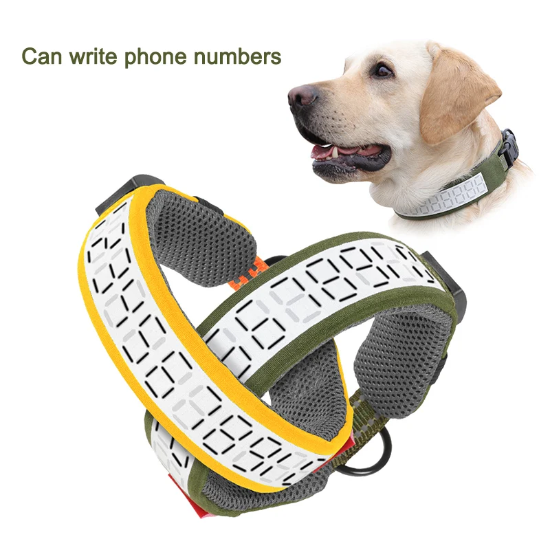 

Innovative Write Phone Number Dog Collars Reflective Breathable Soft Padded Pet Collar for All Breeds Outdoor Training Collar
