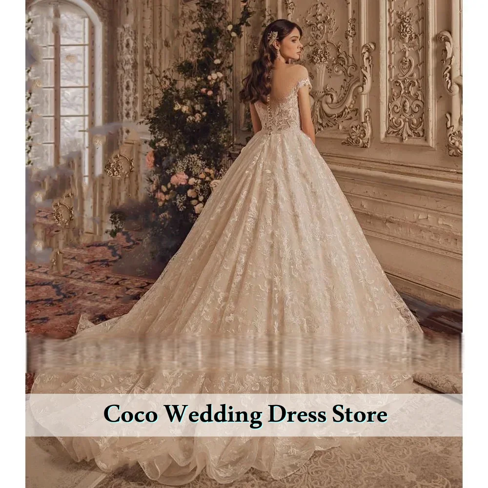 Customized Exquisite Sleeveless Wedding Dress Appliques Beading A-Line Princess Bride Gown Plus Size Vestido De Novia