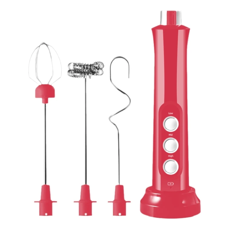 ห้องครัวที่มีประสิทธิภาพ Frother นม Wand มือถือเครื่องดื่มผสมไฟฟ้า Whisk โฟมสำหรับกาแฟ ช็อกโกแลตร้อน