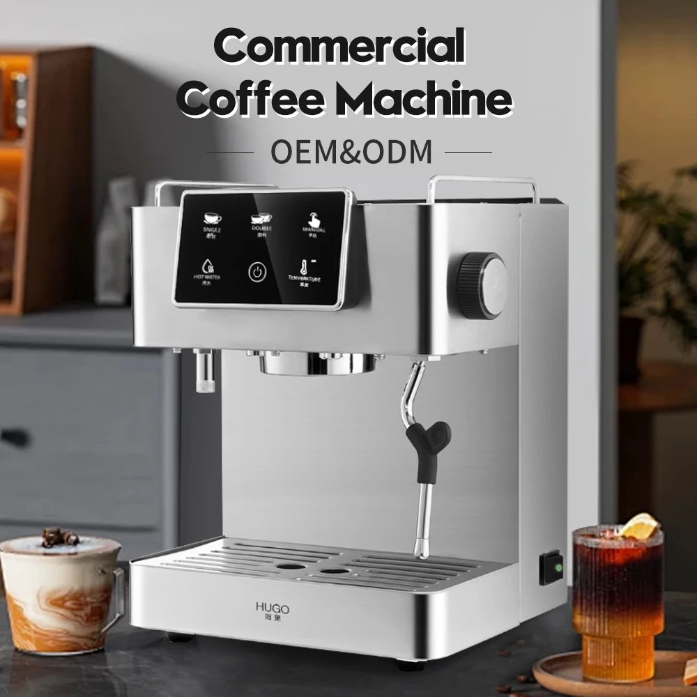 Commercial 15-Bar Semi-Automatic Espresso Coffee Maker - Large Stainless Steel Brewing Machine for Professional Cafes​