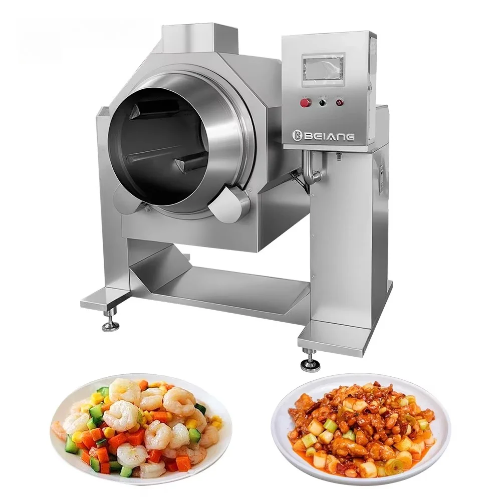 Multiple Function Efficient Commercial 360° Rotating Automatic Seafood Mix Stir Fry Machine