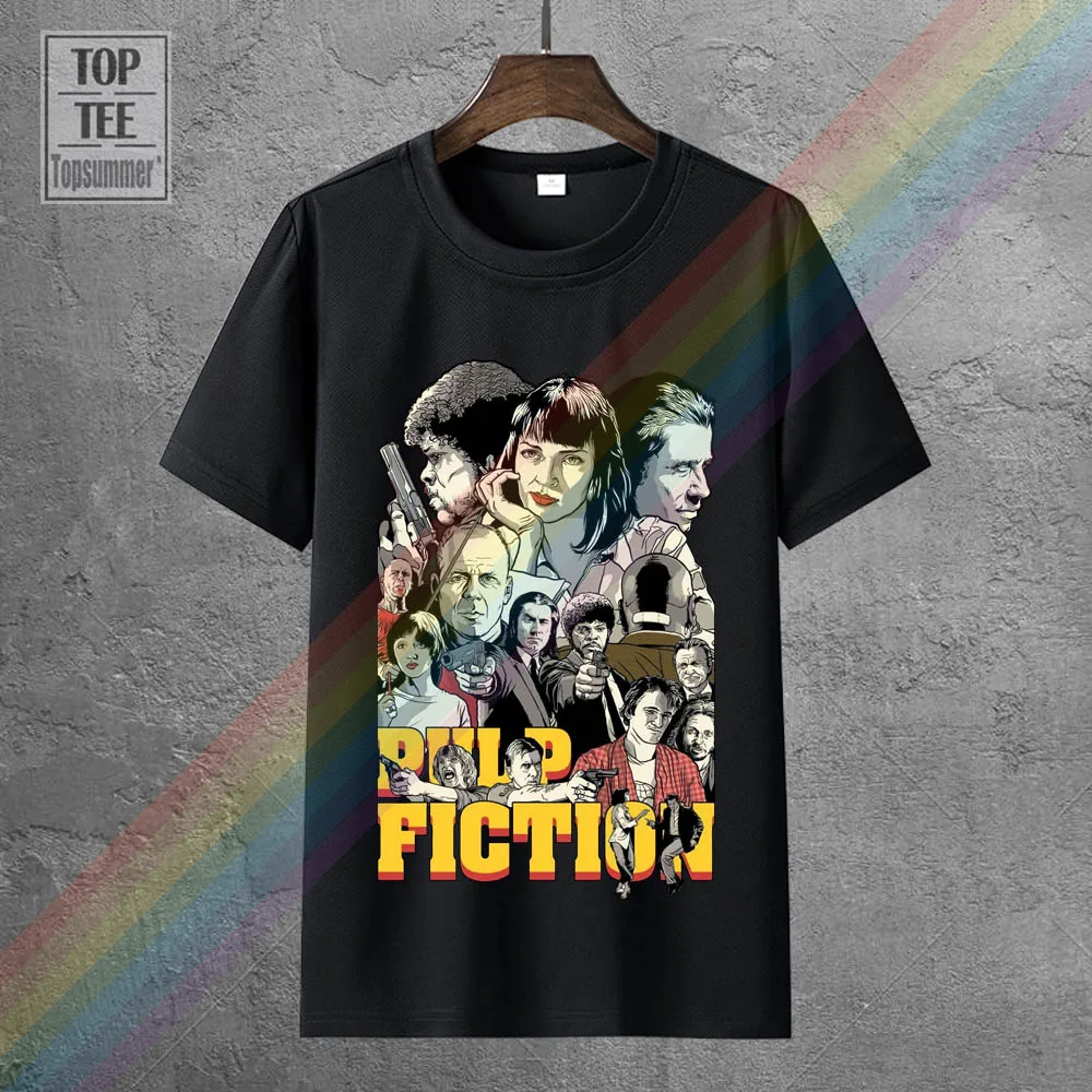 Quentin Tarantino '94 John Travolta Samuel L Jackson Femmes Tshirt Japanese Streetwear Tshirts Gym T Shirt Black And White