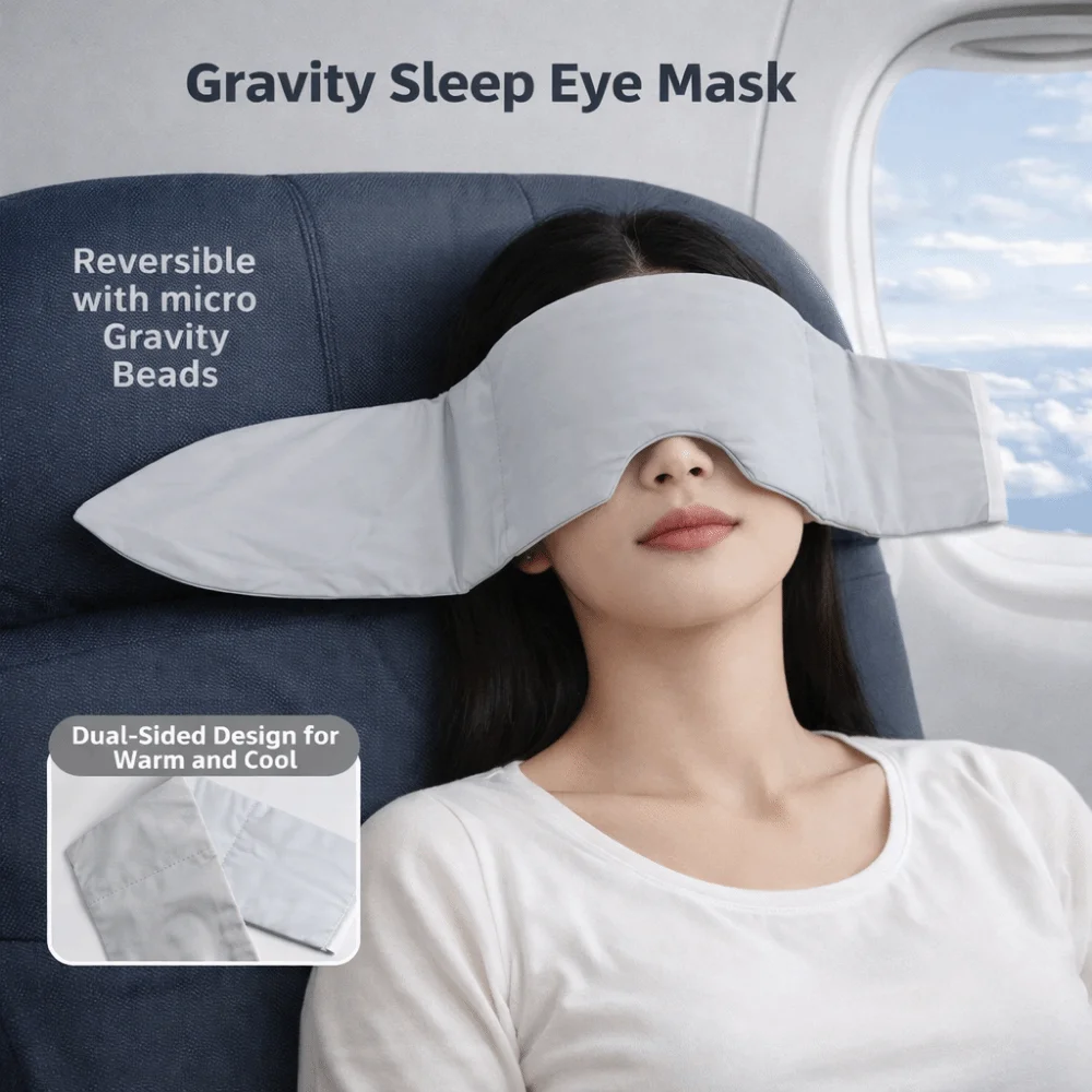 Ultra Light Gravity Weighted Eye Mask Soft Breathable Double-sided Use Light Blocking Eye Mask Skin-Friendly Sleep Aid Eyepatch