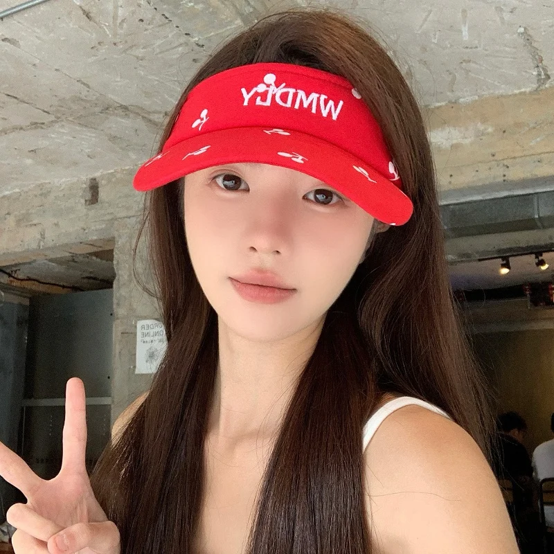 Korean-style Sweet Cherry Letter Embroidered Baseball Cap for Women Summer New Outdoor Sports Sun Protection Hat