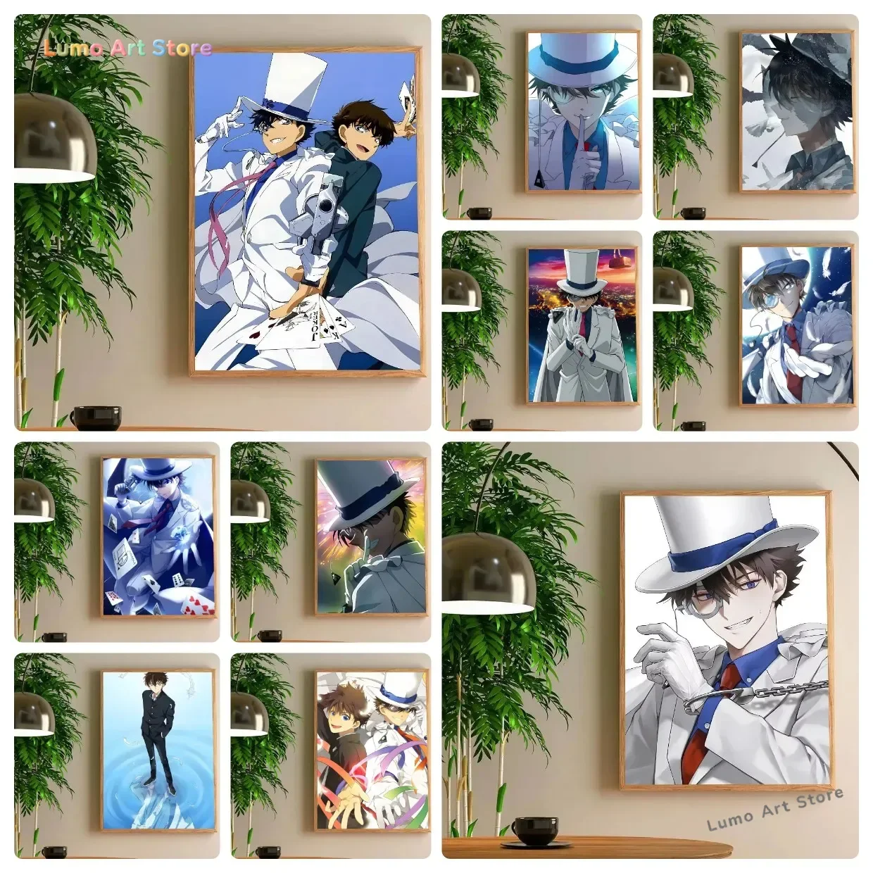 Detective Conan Diamond Painting Kit, Kaito Kid Portrait Gallery, Full Round Drill Rhinestone Mosaic DIY, Home Wall Decor Gift