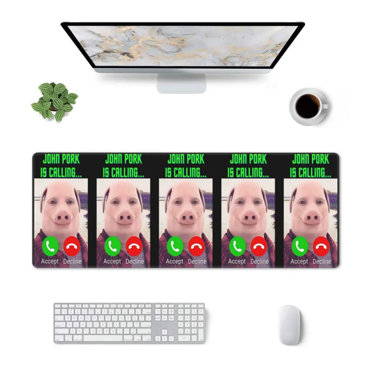 Large Mouse Pad John Pork Is Calling Gamer PC Laptop Mats Keyboard Carpet Computer Gaming Office Accessories Desk Mat