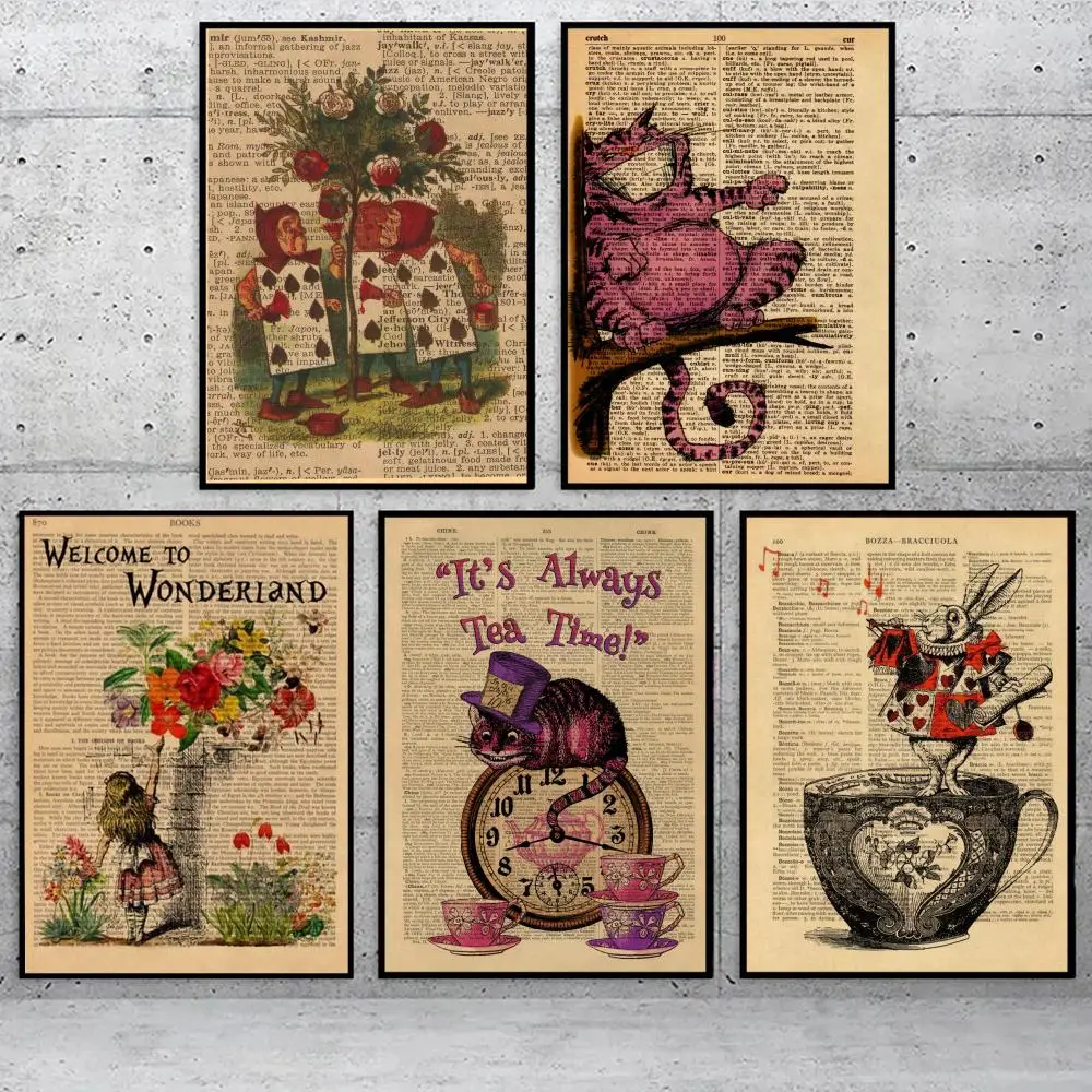 1 قطعة أليس في بلاد العجائب ملصق ملصق ذاتي اللصق لمكتب المسرح المنزلي جدار الفن الممر ديكور هدايا فاخرة #3