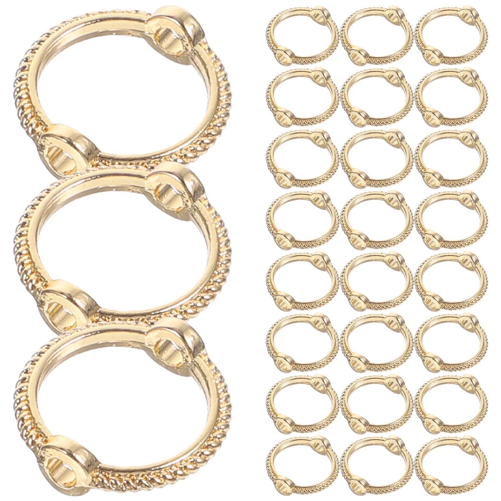 

50 Pcs Round Bead Ring Frames Links Connectors Beads for Necklace Beading Bracelet Spacers Jewelry Making