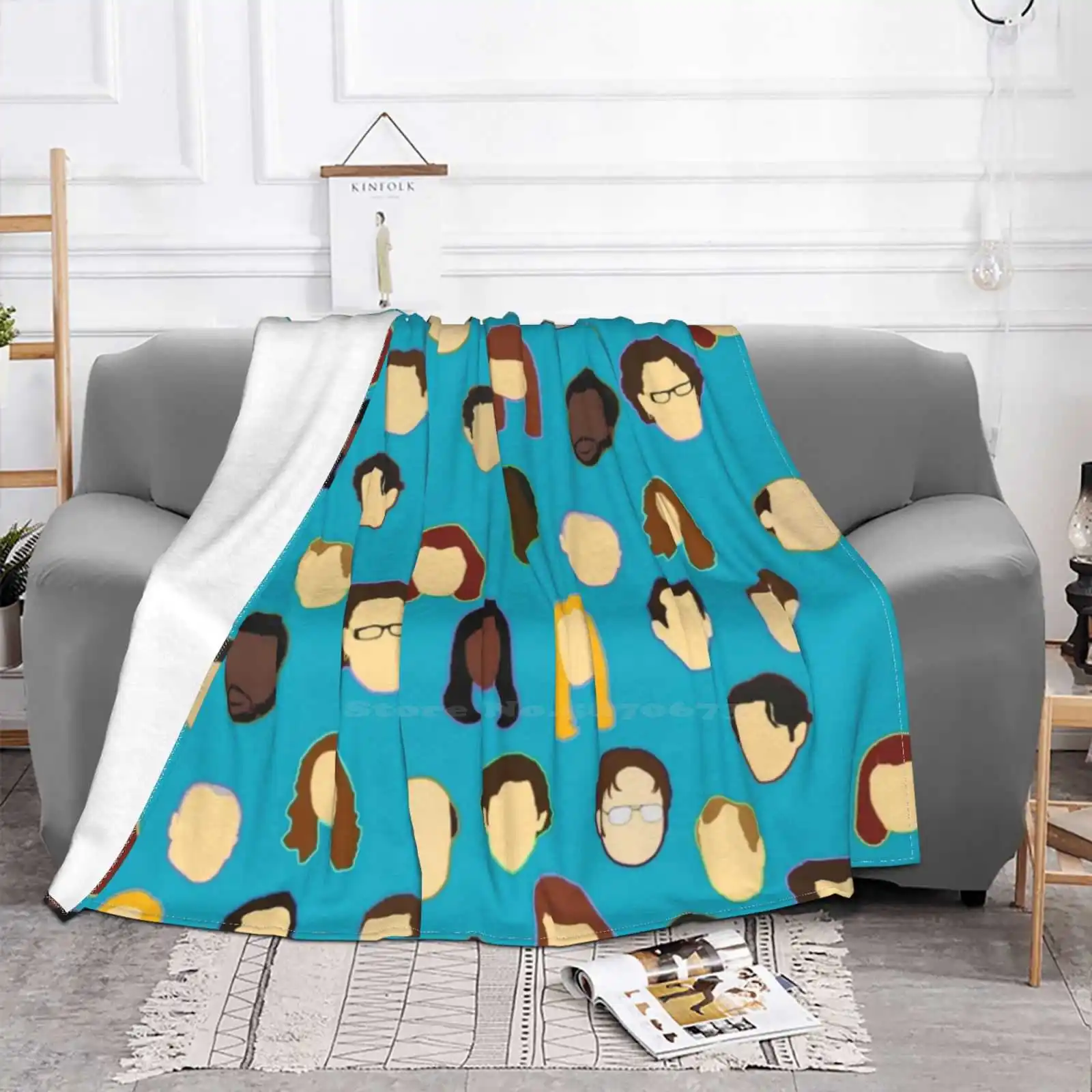 The Office Heads-Custom Teal Creative Design Light Thin Soft Flannel Blanket The Office Dwight Schrute Dundermifflin Michael