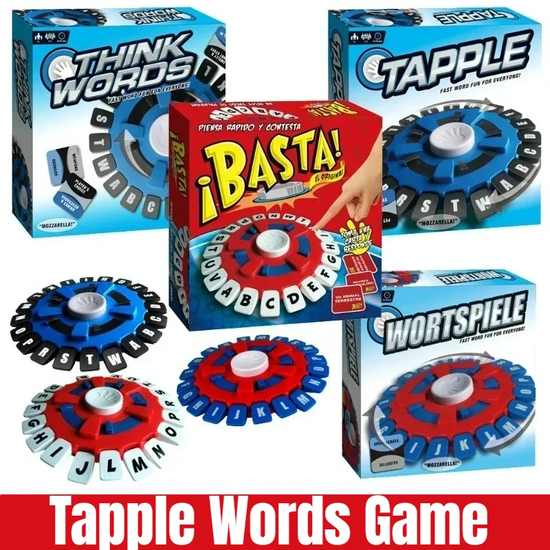 

TAPPLE Crazy Alphabet Game Bilingual English Spanish Childrens Educational Table Toy Parent Child Interactive Spinning Wheel Fun