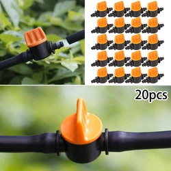 20Pcs Hose Mini Valve Garden Tap Garden Drip Irrigation Fittings Pipe Connectors Water Valve For 4/7mm Water Flow Control Valve