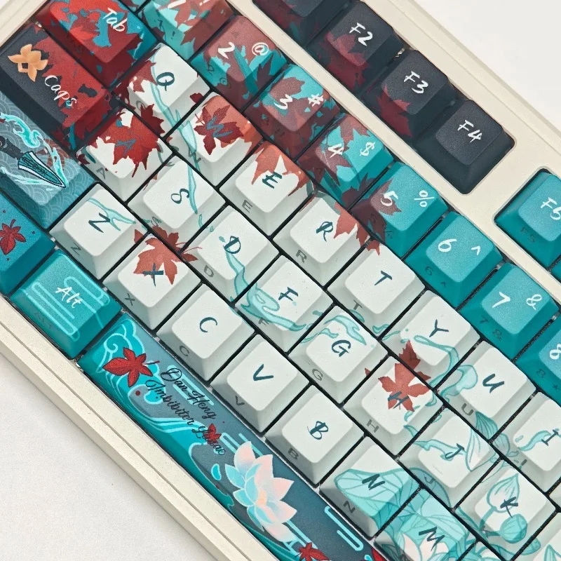 137 Keys Dan Heng Keycap Game Honkai：Star Rail Imbibitor Lunae Cherry PBT Translucent Gaming Keycap for Mechanical Keyboard