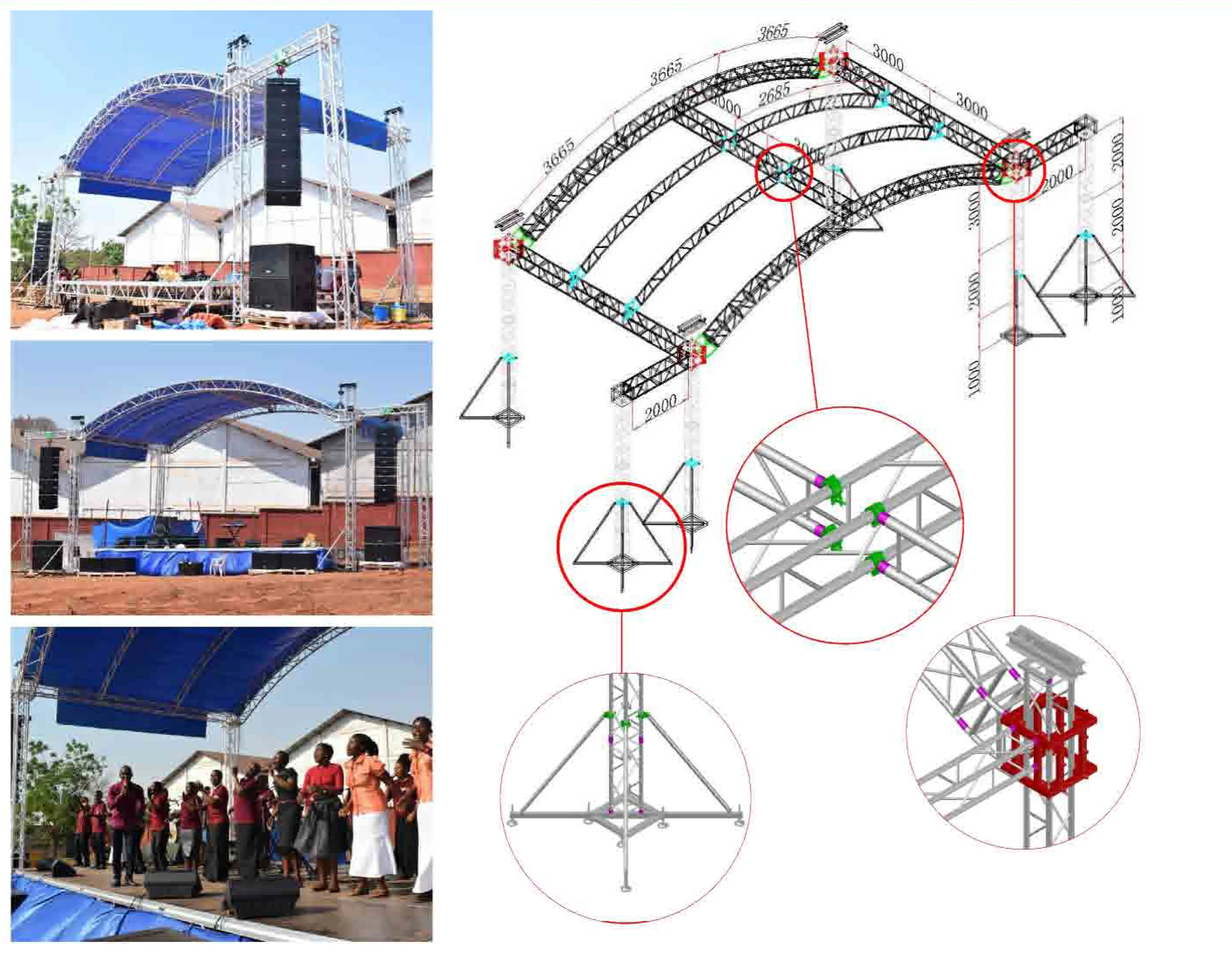 

Алюминиевая ферменная конструкция Arch Roof 10*6*6м для диджейского оборудования, алюминиевая ферменная конструкция для крыши, пространственная ферменная конструкция для зданий
