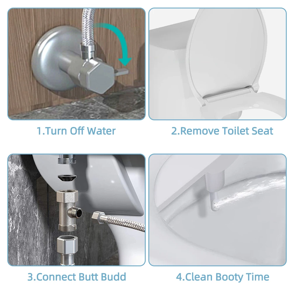 Attacco per Bidet per wc Bidet per spruzzatore di acqua fredda fresca autopulente ultrasottile per wc esistenti con controlli di pressione