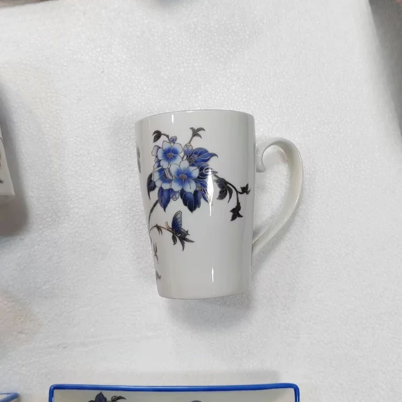 China-Chic Set di tazze per collutorio in ceramica blu e bianca Set di servizi igienici per la casa Set di tazze per spazzolino da denti per coppie, arredamento per il bagno