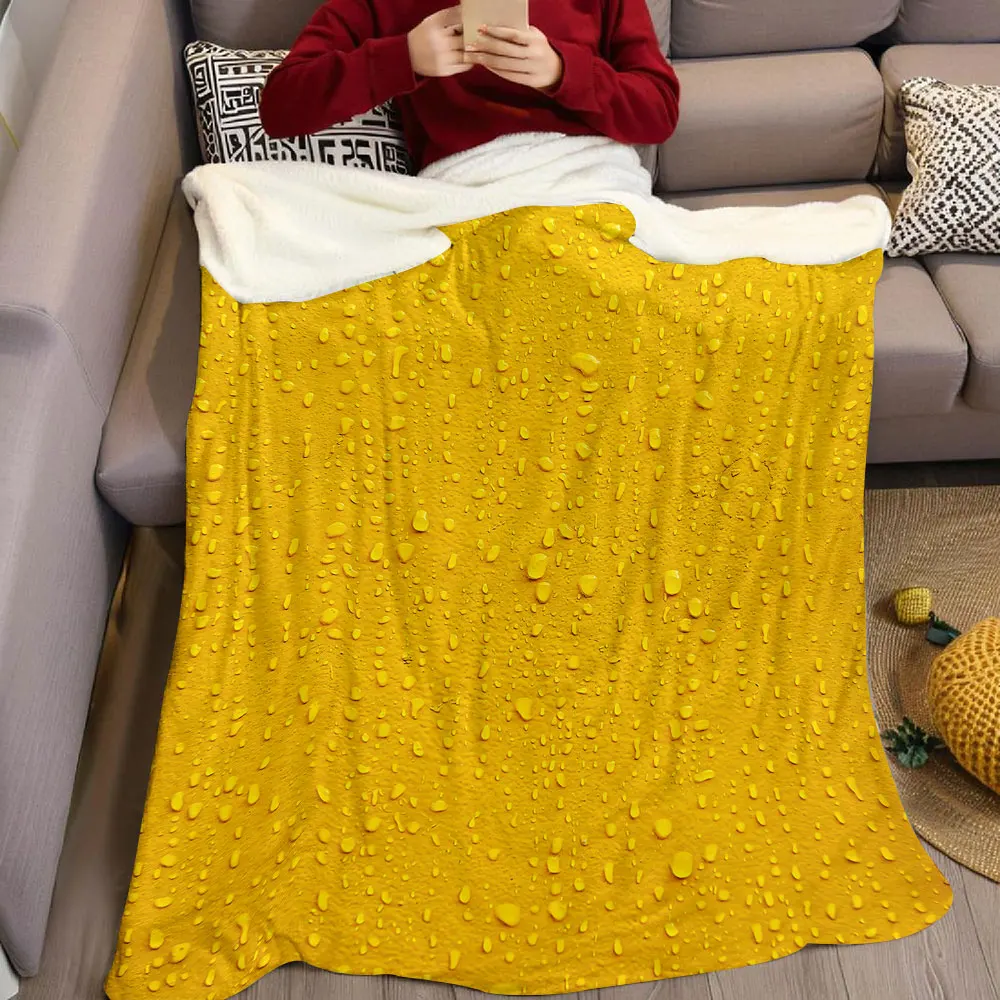 Yellow Wall Water Drop Flannel Blanket Warm Soft Halloween Christmas Decorative Couch Warm Cozy All-Season Gift
