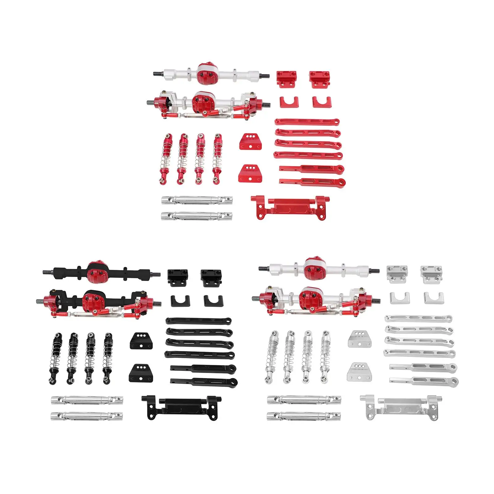 Acessório de carro rc, haste de tração, peças de reposição, atualização de metal modificado, amortecedores dianteiros e traseiros para escala 1/12, faça você mesmo modificado