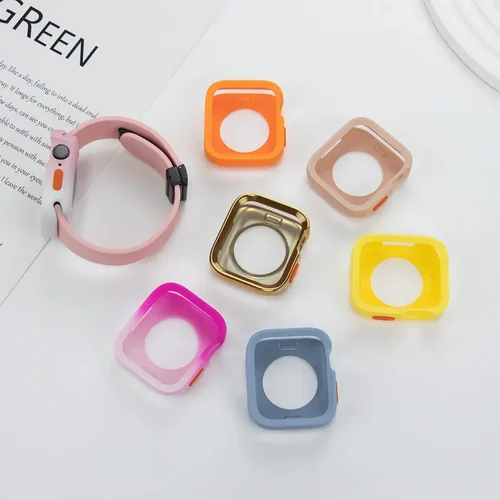 Imagen 2 del producto Funda de silicona suave Candy para Apple Watch, protección de 46mm, 42mm, 49, 45 y 41mm para Iwatch Ultra 3 Series 11 10 9 8 7 6 Se Armor