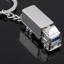 Creative 3d Truck Keychain New Metal Mini Car Keyring Shape Pendant