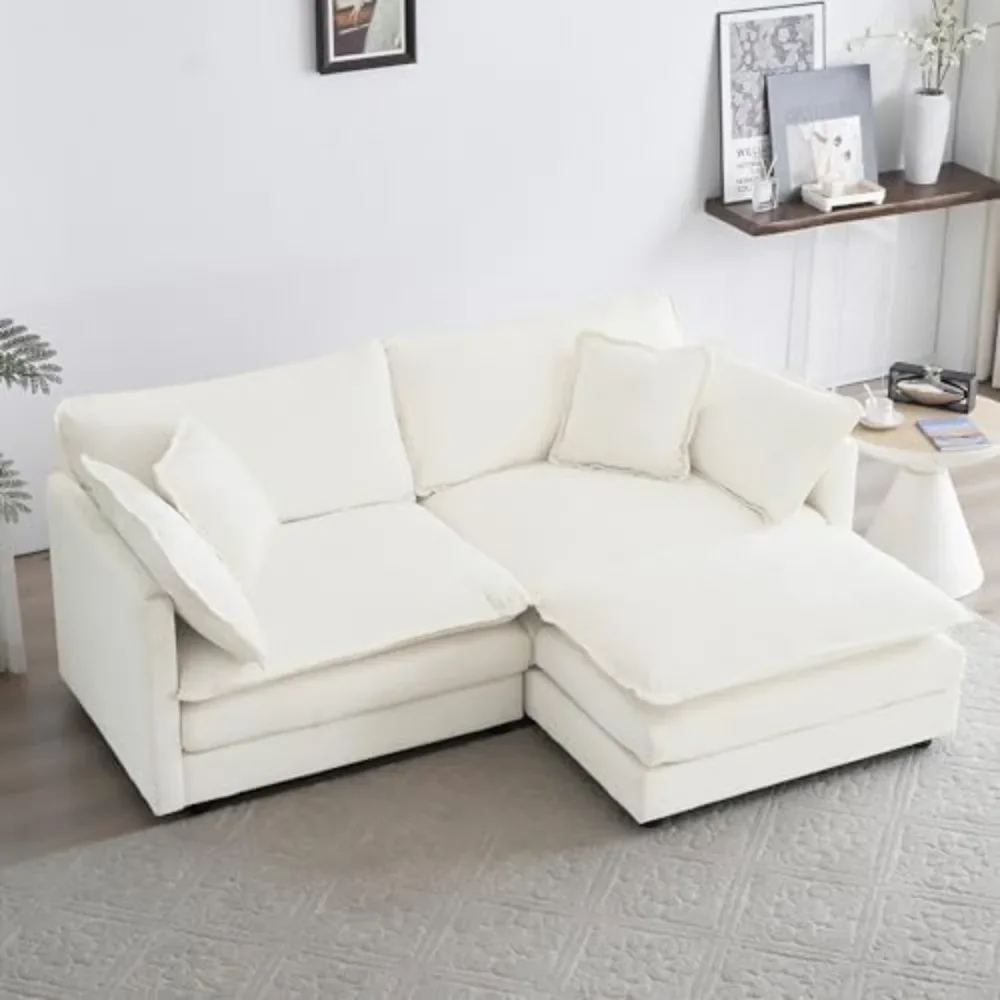 Deep Seat Sectional Sofa Cloud Couch, 76.7