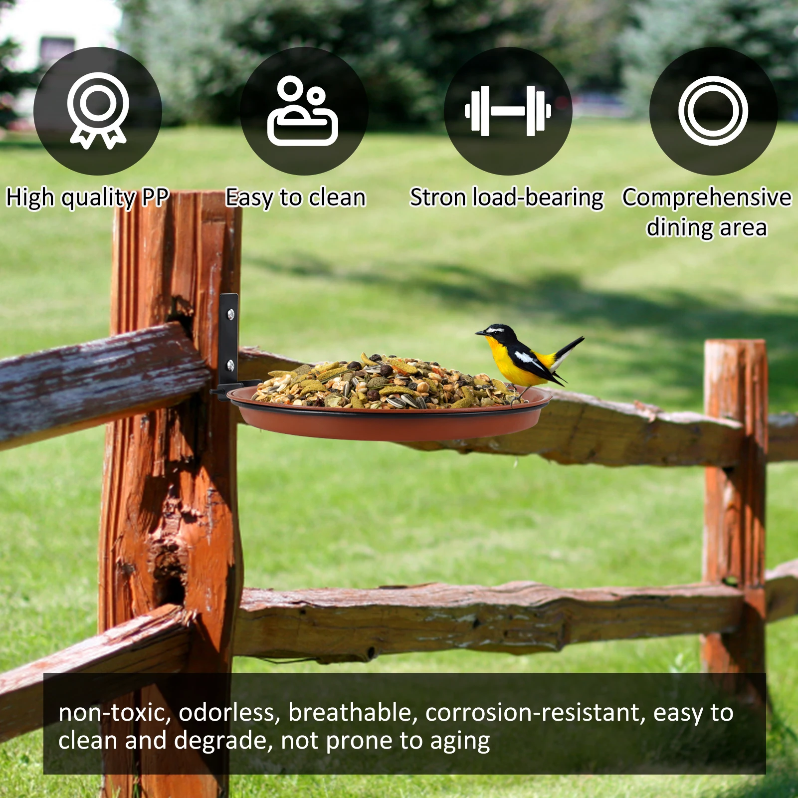 3Pcs Bird Feeding Trays Tree Mounted Bird Feeders Bird Bath Spa Multifunctional Foldable Bird Feeders for Garden Balcony Railing