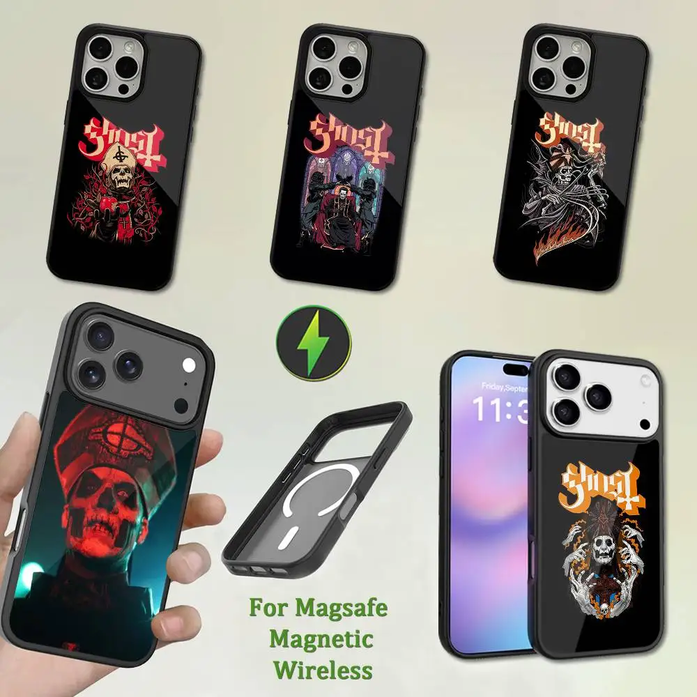 

Band G-Ghostes Rock Phone Case For iPhone 13,12,11,16,15,17,14,Pro,Max,Plus,Mini,Magsafe,Magnetic Wireless Charging