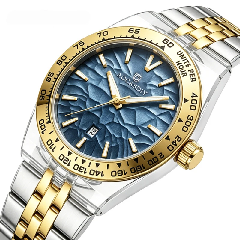 New Men's Watches Night Light Waterproof Calendar Luxury Stainless Steel Strap Quartz Watch Male Clock