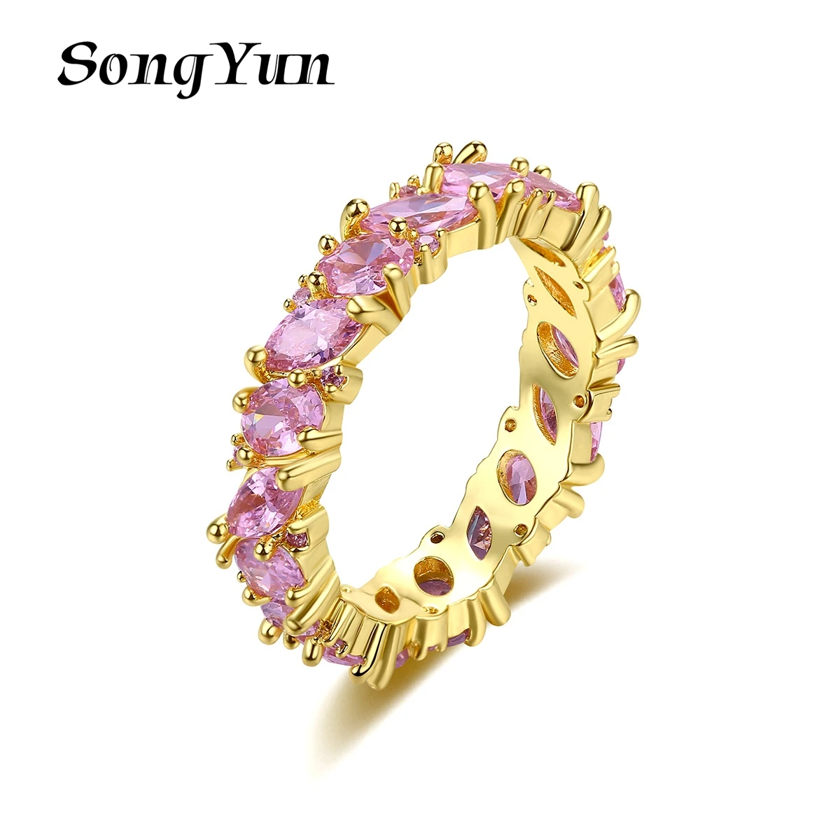 

SongYun Jewelry MHT Quality Brass Ring Wedding Band CZ 7A Zircon Minimalist Luxury Women Rings Fashion Jewelry