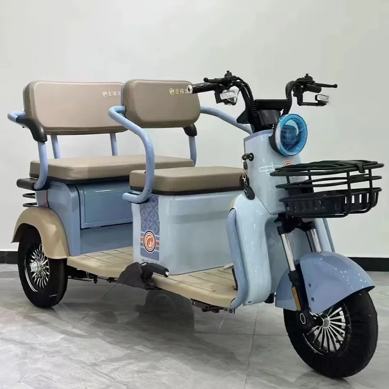 for New Passenger and Cargo Dual Purpose Electric Tricycle with Double Row Seat High Power Adult Daily Commuting and Leisure