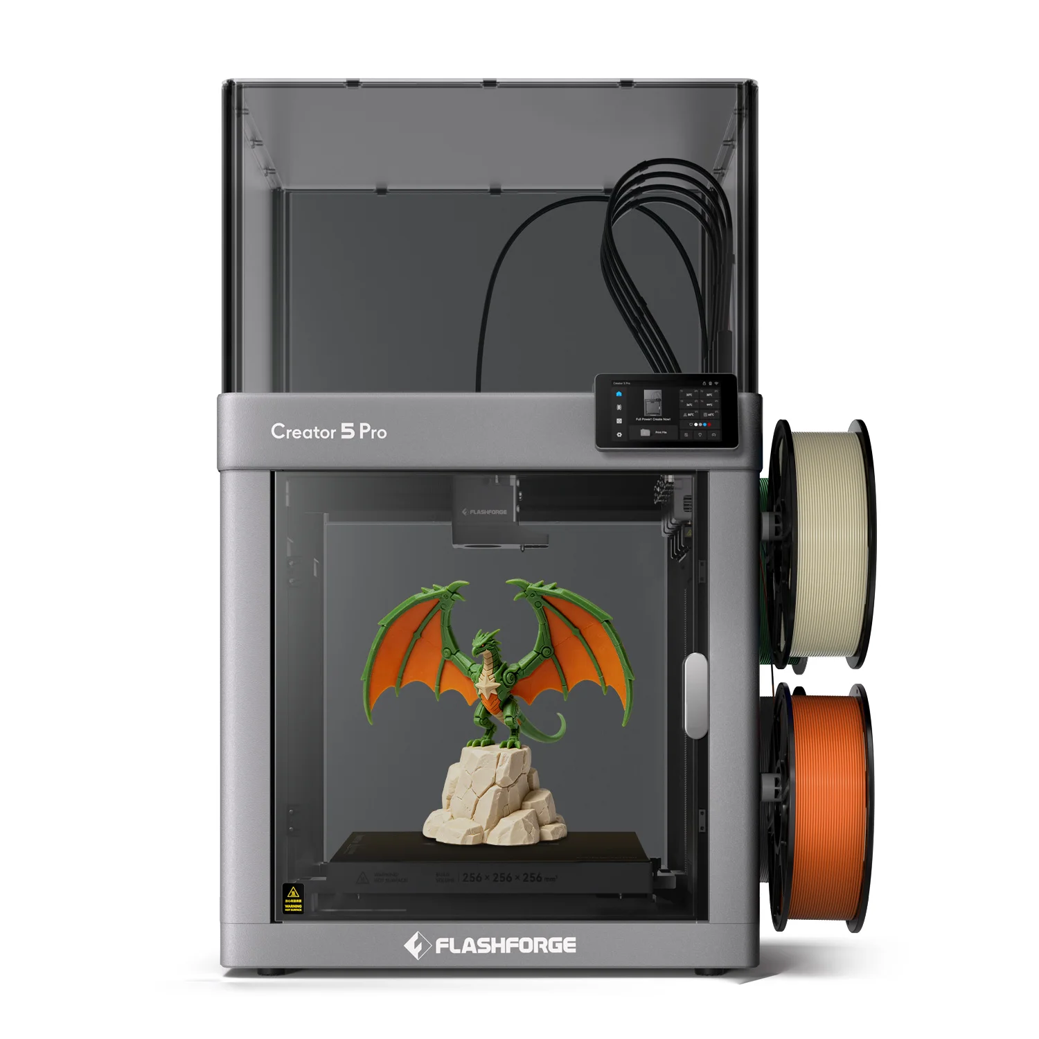Flashforge Creator 5 Pro 4 Independent Extruders Multi-Material Multicolor 3D Printer with 65°C Heated Chamber 256*256*256mm