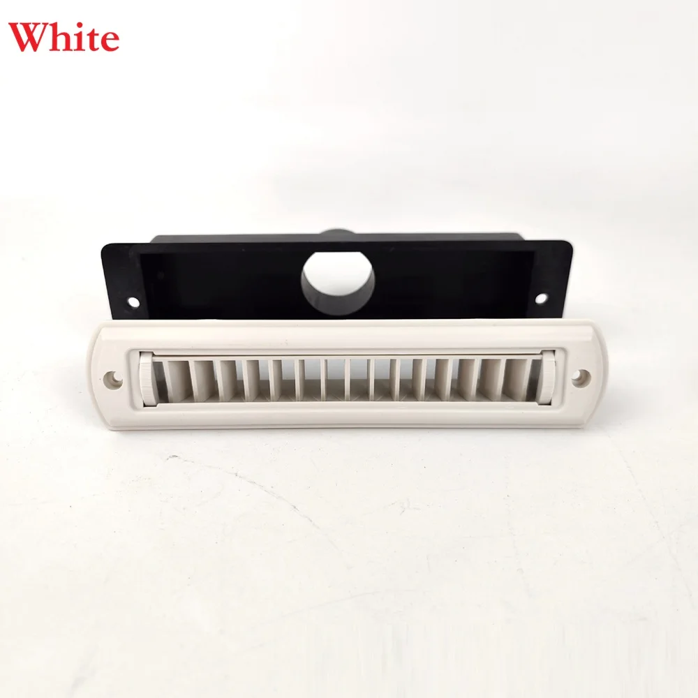 2Pcs White Black Beige Grey Rectangle Duct Vent Outlet Dispenser Grille Adjustble A/C RV Travel Trailer Car Caravan Dashboard