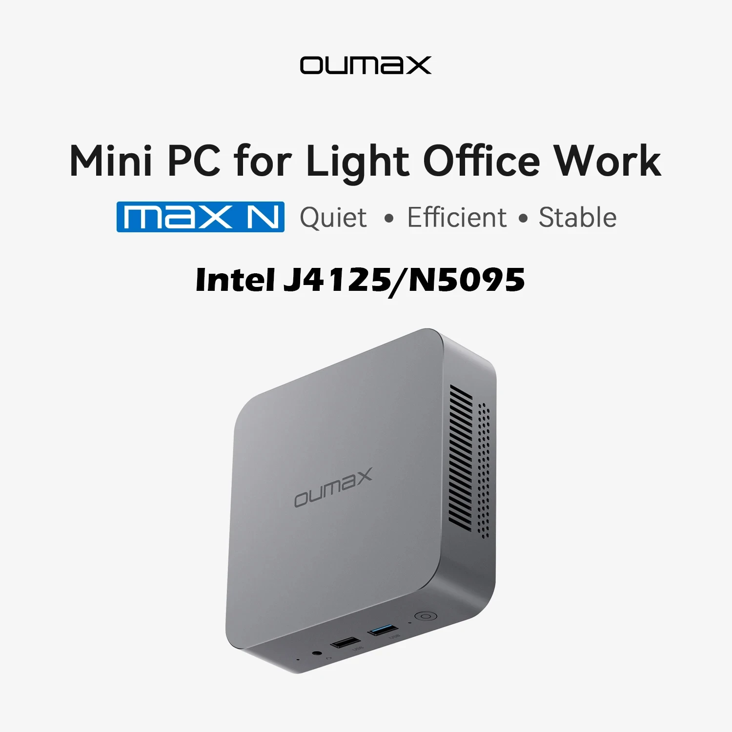 OUMAX كمبيوتر صغير N4 N5 Intel J4125 N5095 RJ45 HDMI 4K @ 60 هرتز WiFi5 BT5.0 DDR4 3200 ميجا هرتز M.2 PCIE3.0 SATA3.0 SSD كمبيوتر مكتبي مكتبي