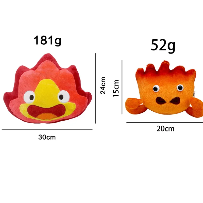 2023 nuovo 15/24cm Calcifer peluche Calcifer fuoco demone piccola fiamma bambola cuscino giocattolo lenitivo per bambini regalo di compleanno regalo