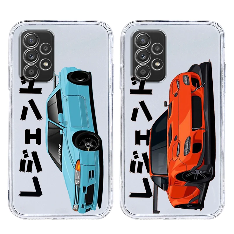JDM Tokyo Drift Sports Car Case For Samsung A15 A13 A35 A55 A51 A71 A41 A31 A21S A05 A17 A23 A25 A33 A53 A73 5G A07 4G Cover