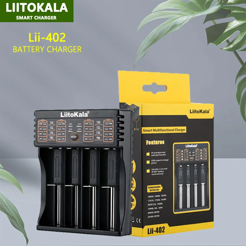 

Аккумуляторная батарея Liitokala Lii-402 18650 3,7 V 3,2 V 3,85 V 26650 20700 14500 21700 25500 16340 V NiMH