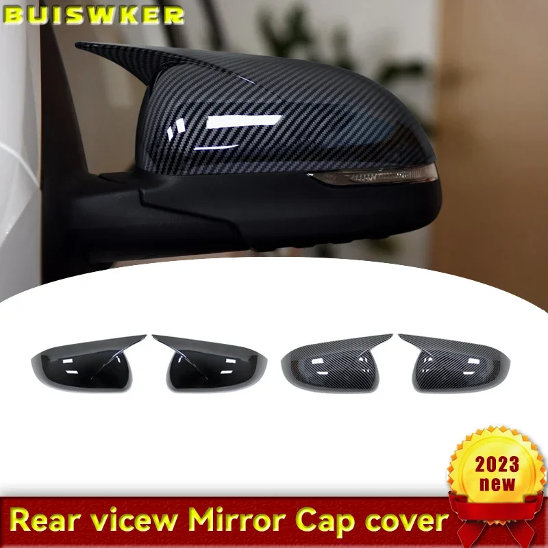 

For KIA K2 KX CROSS 2017-2020 RIO 4 2017-2023 Car Rearview Side Mirror Cover Horn Wing Cap Exterior Door Trim Sticker Carbon