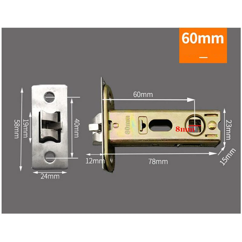 

60mm or 50mm or 70mm or 45mm or 60 to 70 Adjustable Single Latch For Knob Lock Anti-theft