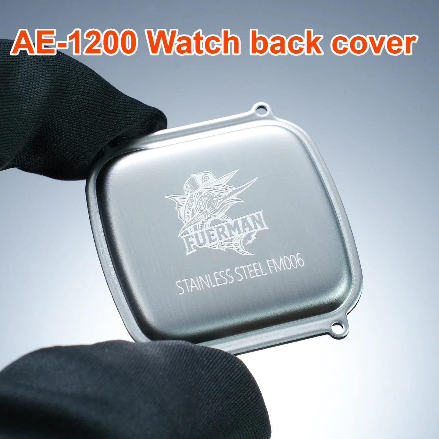 DIY Swordfish pattern Thickened Back Cover For Casio Watch AE-1200/1300 WS-1700 A168 A158/F91 Stainless Steel Bottom Cover parts