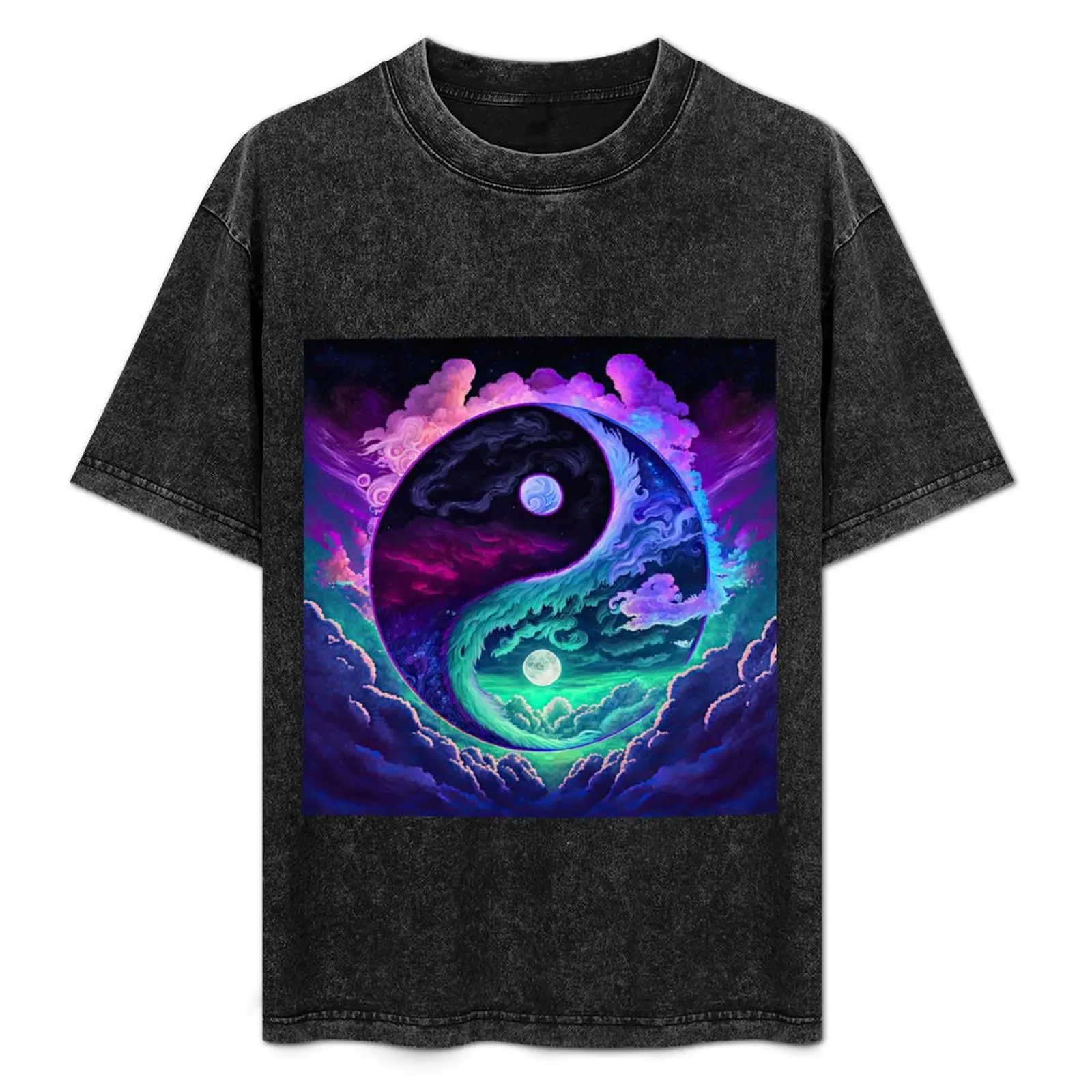 

Clouded Yin Yang T-Shirt Plus Size Simple Casual Top