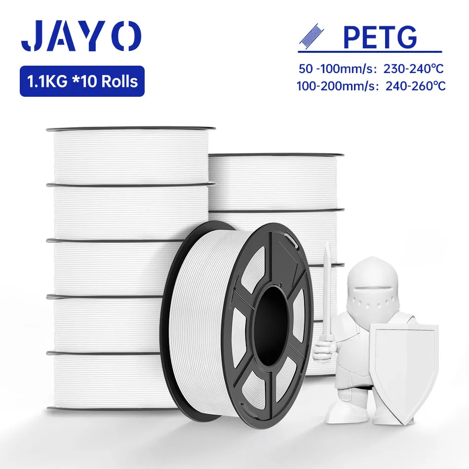JAYO PLA Meta/ABS/ PLA / TPU/PETG Filament 1.75MM 10Rolls 100% No Bubble for FDM 3D Printer Materials Filament DIY Gift FastShip