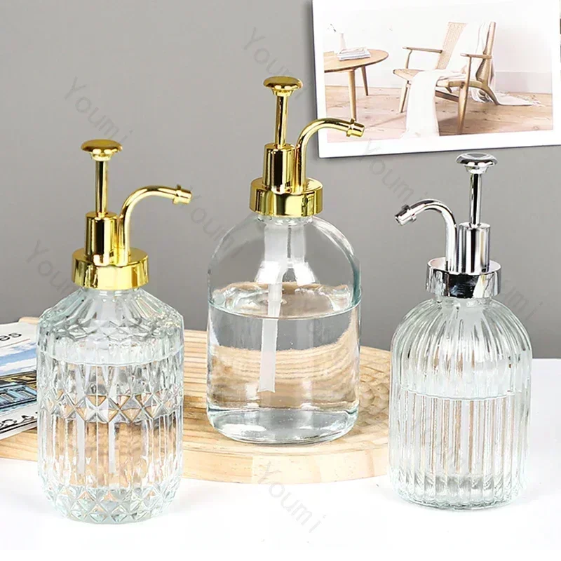 Nordic Relief Glass Shampoo Bottle Hotel Bathroom Accessories Pressing Type Soap Dispenser Home Shampoo Dispenser Bottles